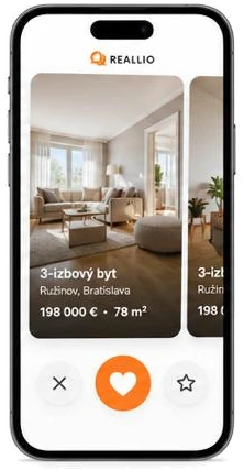Reallio — výber nehnuteľností potiahnutím